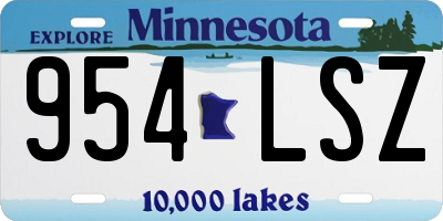 MN license plate 954LSZ