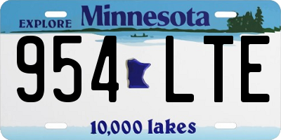 MN license plate 954LTE