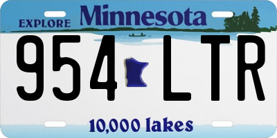 MN license plate 954LTR