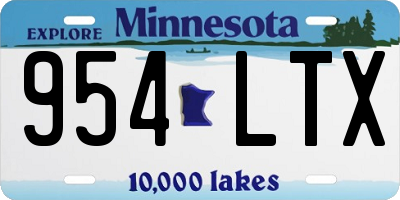 MN license plate 954LTX