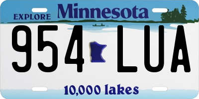 MN license plate 954LUA