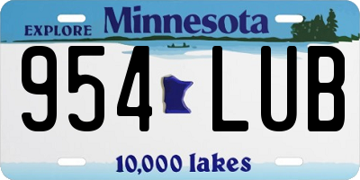 MN license plate 954LUB