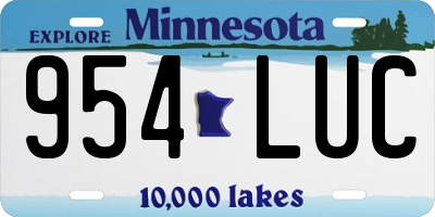 MN license plate 954LUC