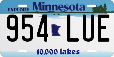 MN license plate 954LUE