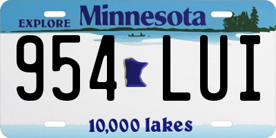 MN license plate 954LUI
