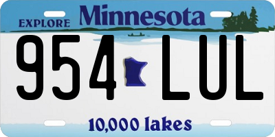 MN license plate 954LUL