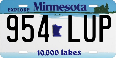 MN license plate 954LUP