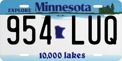 MN license plate 954LUQ