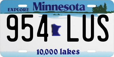 MN license plate 954LUS