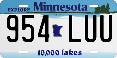 MN license plate 954LUU