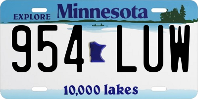 MN license plate 954LUW