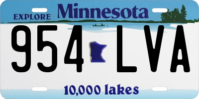 MN license plate 954LVA