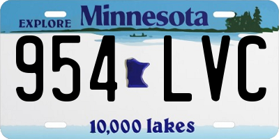 MN license plate 954LVC