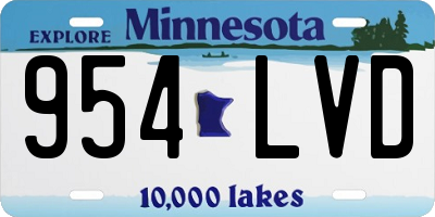MN license plate 954LVD