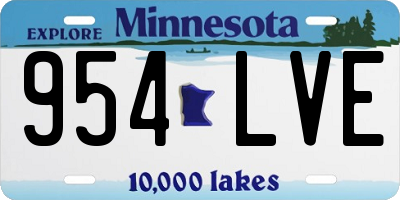 MN license plate 954LVE