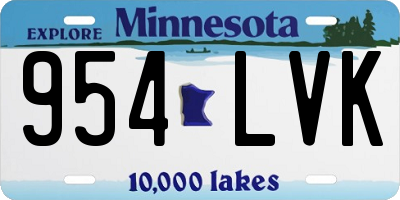 MN license plate 954LVK