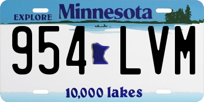 MN license plate 954LVM