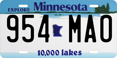 MN license plate 954MAO