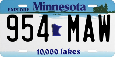 MN license plate 954MAW