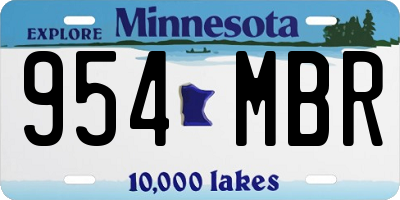 MN license plate 954MBR