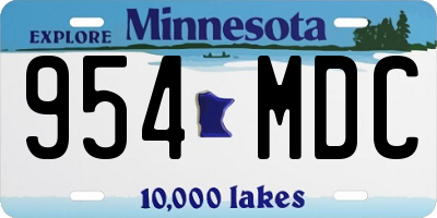 MN license plate 954MDC