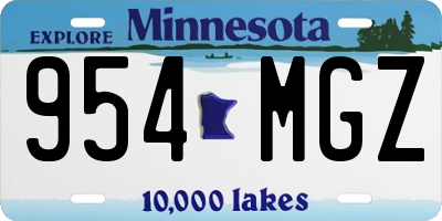 MN license plate 954MGZ