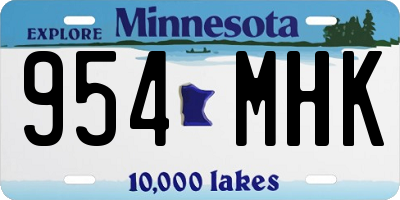 MN license plate 954MHK