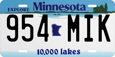 MN license plate 954MIK