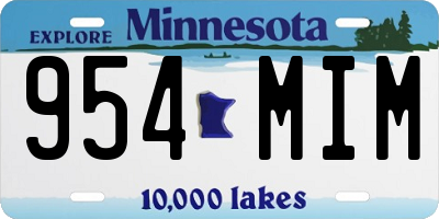 MN license plate 954MIM