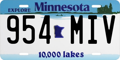 MN license plate 954MIV