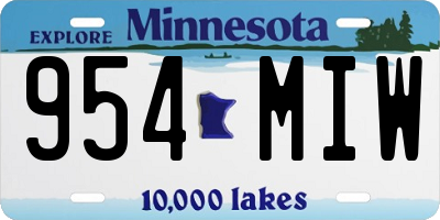 MN license plate 954MIW
