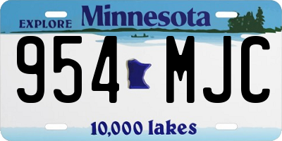 MN license plate 954MJC