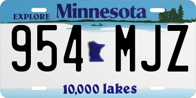 MN license plate 954MJZ