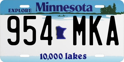 MN license plate 954MKA