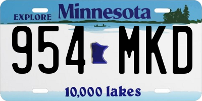 MN license plate 954MKD