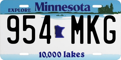 MN license plate 954MKG