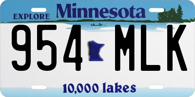MN license plate 954MLK
