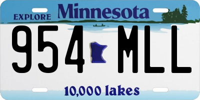 MN license plate 954MLL