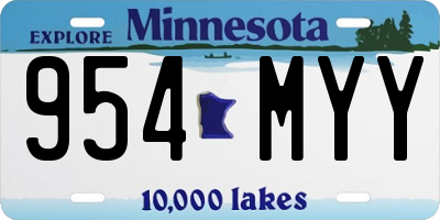 MN license plate 954MYY