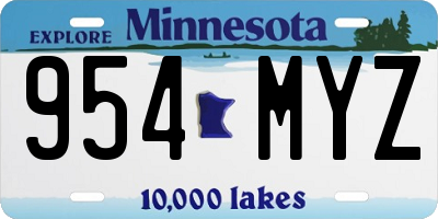 MN license plate 954MYZ