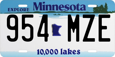 MN license plate 954MZE