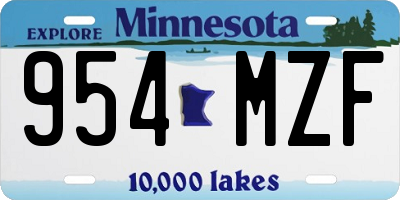 MN license plate 954MZF