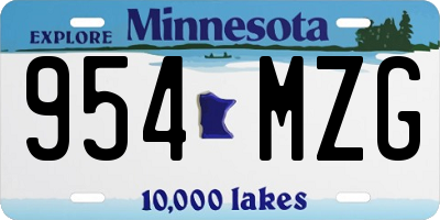 MN license plate 954MZG