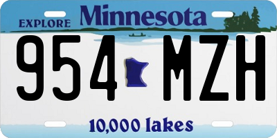 MN license plate 954MZH