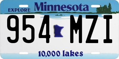 MN license plate 954MZI