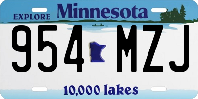 MN license plate 954MZJ
