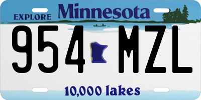 MN license plate 954MZL