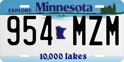 MN license plate 954MZM