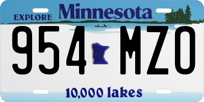 MN license plate 954MZO