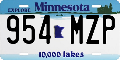 MN license plate 954MZP